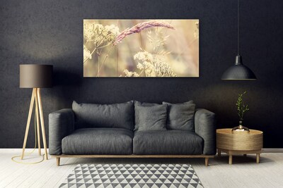 Plexiglas® Wall Art Wild plants floral white brown