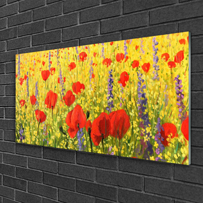 Plexiglas® Wall Art Flowers floral red purple