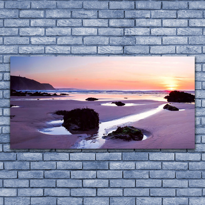 Plexiglas® Wall Art Beach landscape purple