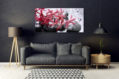 Plexiglas® Wall Art Flower stones art black red