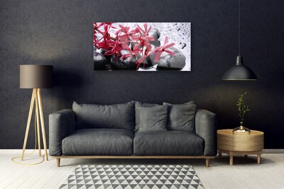 Plexiglas® Wall Art Flower stones art black red