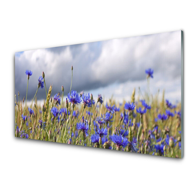 Plexiglas® Wall Art Flowers floral purple green