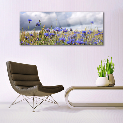 Plexiglas® Wall Art Flowers floral purple green