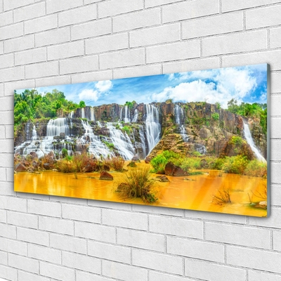 Plexiglas® Wall Art Waterfall nature grey white