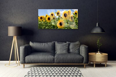 Plexiglas® Wall Art Sunflowers floral brown yellow green