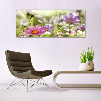 Plexiglas® Wall Art Flowers nature pink yellow green