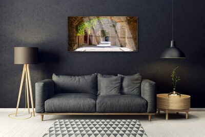 Plexiglas® Wall Art Tunnel architecture brown grey