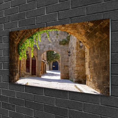Plexiglas® Wall Art Tunnel architecture brown grey