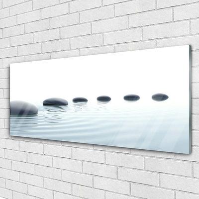 Plexiglas® Wall Art Stones water art grey blue white