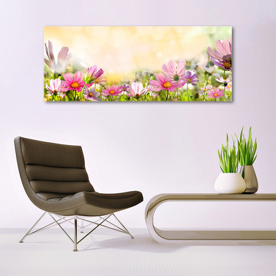 Plexiglas® Wall Art Flowers nature pink yellow green