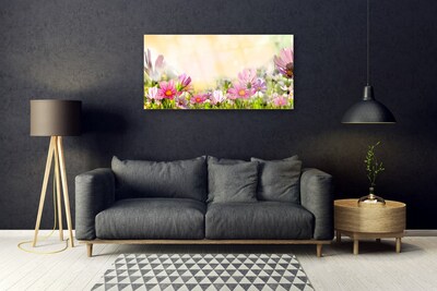 Plexiglas® Wall Art Flowers nature pink yellow green