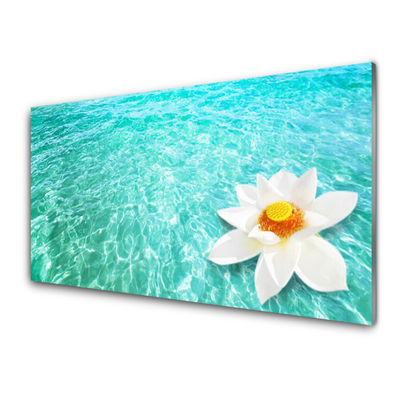 Plexiglas® Wall Art Water flower art blue white