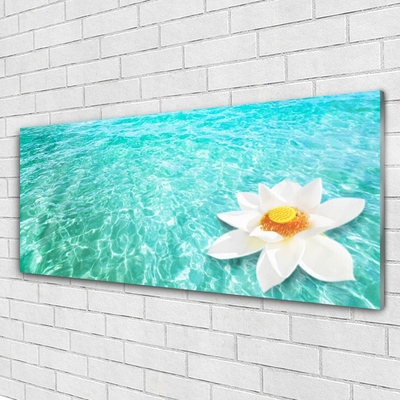 Plexiglas® Wall Art Water flower art blue white