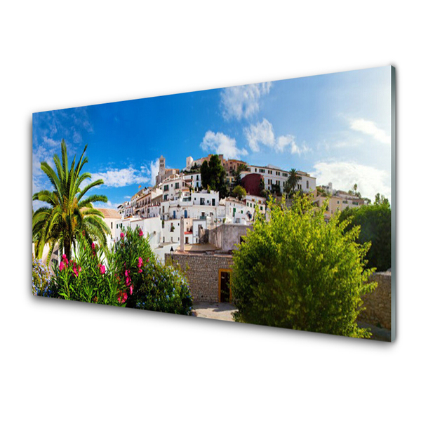 Plexiglas® Wall Art City landscape brown green grey