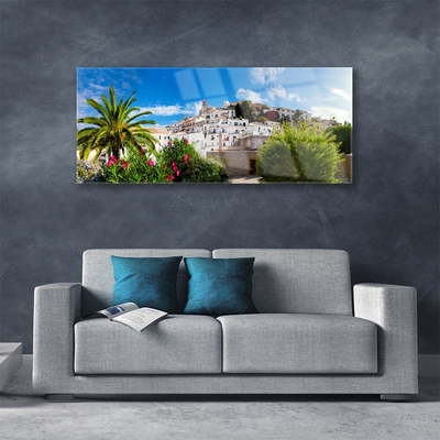 Plexiglas® Wall Art City landscape brown green grey