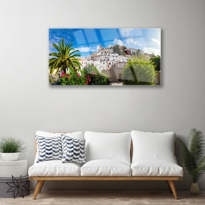 Plexiglas® Wall Art City landscape brown green grey