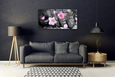 Plexiglas® Wall Art Flower stones art pink black