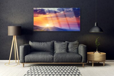 Plexiglas® Wall Art Sun mountains landscape multi