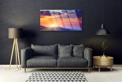 Plexiglas® Wall Art Sun mountains landscape multi
