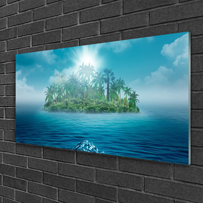 Plexiglas® Wall Art Islet sea landscape blue