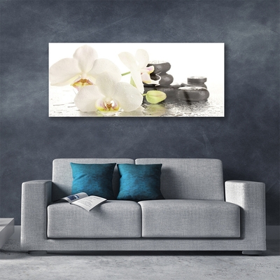 Plexiglas® Wall Art Flower stones floral white black