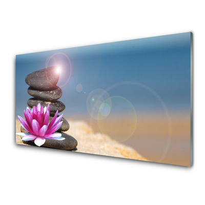 Plexiglas® Wall Art Stones flower art red white black