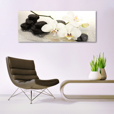 Plexiglas® Wall Art Flower stones art white black