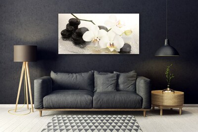 Plexiglas® Wall Art Flower stones art white black