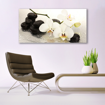 Plexiglas® Wall Art Flower stones art white black