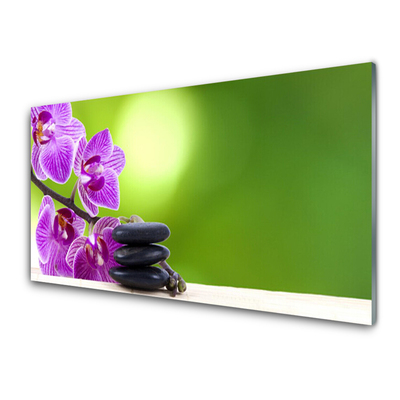 Plexiglas® Wall Art Flower stones floral pink black