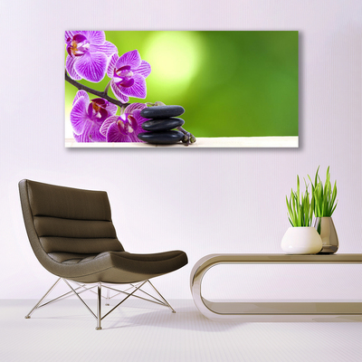 Plexiglas® Wall Art Flower stones floral pink black