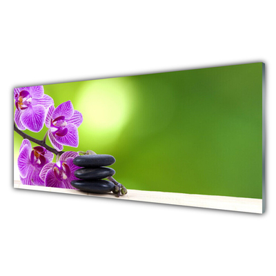 Plexiglas® Wall Art Flower stones floral pink black