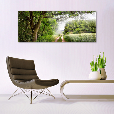 Plexiglas® Wall Art Trees footpath nature brown green