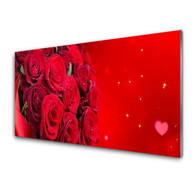 Plexiglas® Wall Art Roses floral red