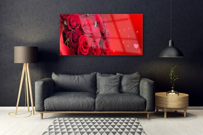 Plexiglas® Wall Art Roses floral red