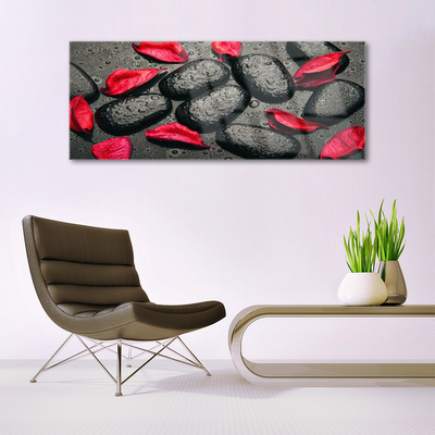 Plexiglas® Wall Art Petals stones art red grey