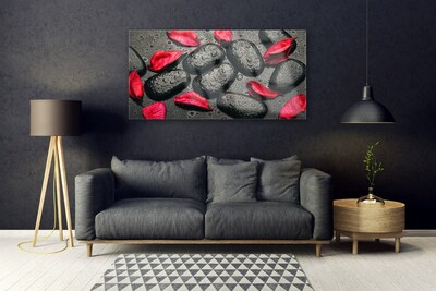 Plexiglas® Wall Art Petals stones art red grey