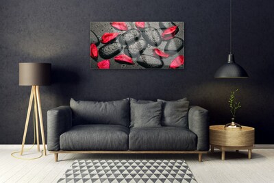 Plexiglas® Wall Art Petals stones art red grey