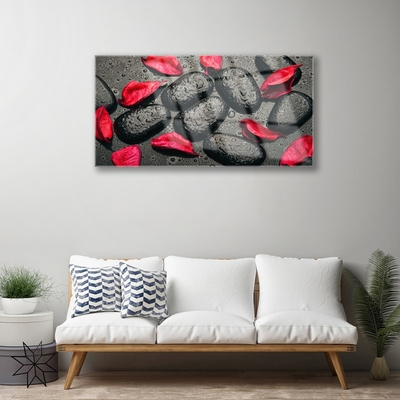 Plexiglas® Wall Art Petals stones art red grey