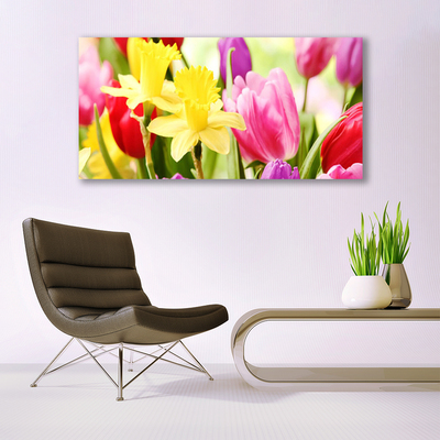 Plexiglas® Wall Art Flowers floral red yellow green