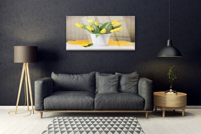 Plexiglas® Wall Art Tulips floral yellow green