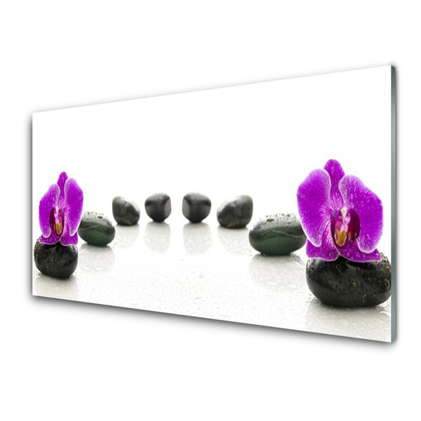 Plexiglas® Wall Art Flower stones art pink black