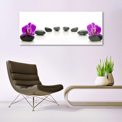 Plexiglas® Wall Art Flower stones art pink black