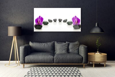 Plexiglas® Wall Art Flower stones art pink black