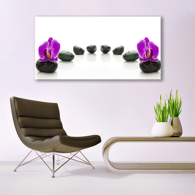 Plexiglas® Wall Art Flower stones art pink black