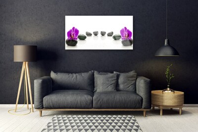 Plexiglas® Wall Art Flower stones art pink black