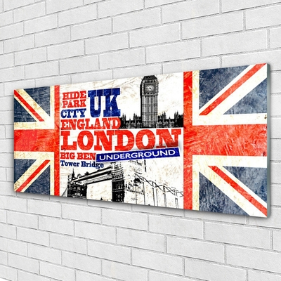 Plexiglas® Wall Art London flag art blue white red grey