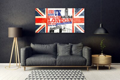 Plexiglas® Wall Art London flag art blue white red grey