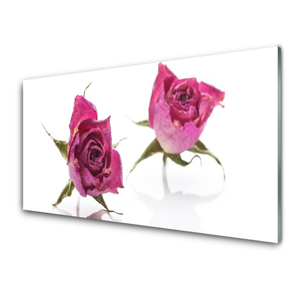 Plexiglas® Wall Art Roses floral red green