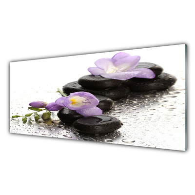 Plexiglas® Wall Art Flower stones art pink black